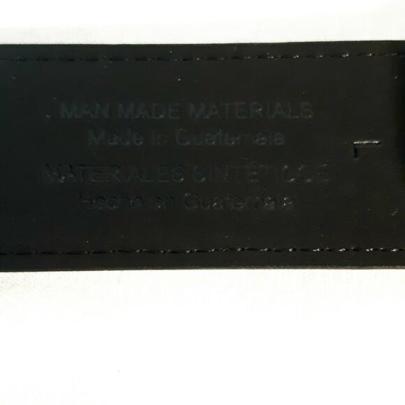 Guatemala Unisex Black Man-Made Leather Belt Large Waist Punch Holes Throughout - Picture 10 of 12